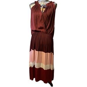 Anthropologie Current Air Cobie Colorblocked Midi Dress 2x